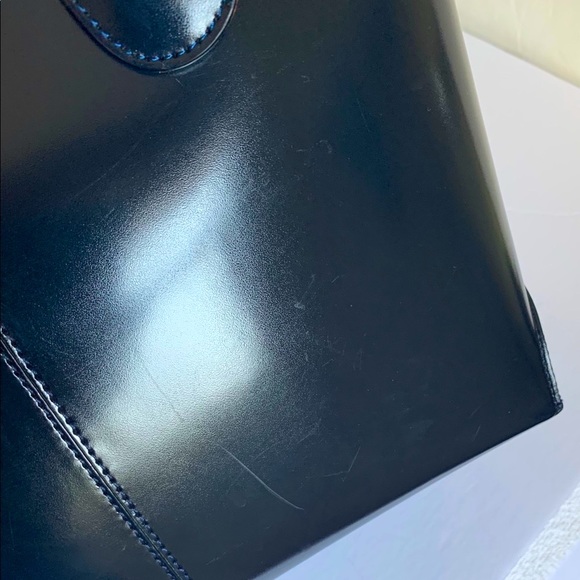 Italian Tod’s iconic D-bag large tote shoulder bag shiny real leather navy blue - Picture 16 of 16